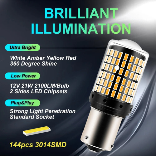 Ampolleta Led Retroceso, Freno, Intermitentes 144 Led