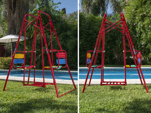 Sube Y Baja Giratorio+ Hamaca Gemela Combo Exterior Vxplay Color Hamaca Roja
