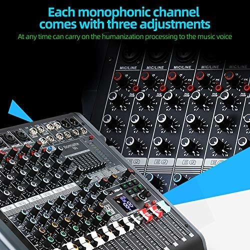 Bomaite B8 Consola Mezcladora Bluetooth Profesional De 8 Can