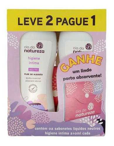 Kit Com 2 Sabonete Íntima 210ml Cada Neutro