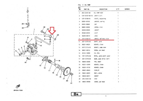Tubo Guia Bomba De Óleo Yb50/fs1 Original Yamaha