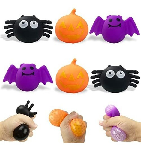 Jofan 6 Pack Halloween Squeeze Balls Con Cuentas De Ndfwi