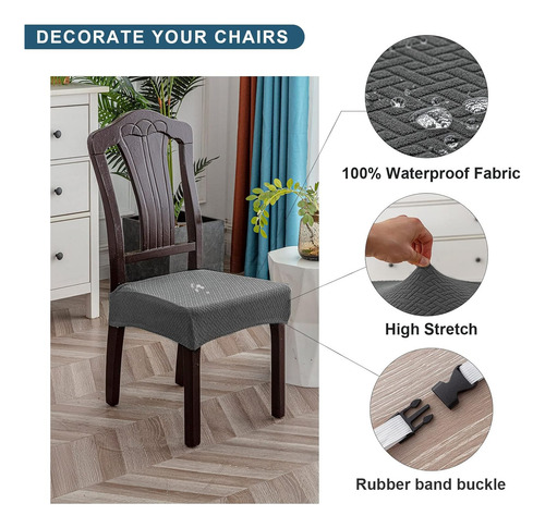 Fundas Impermeables Para Sillas De Comedor, Modelo Trasero C