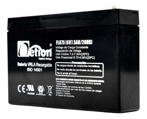 Bateria Vrla Netion 6v 7.5ah Recargable Sellada