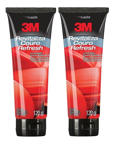 Kit 2 Revitalizador Couro Plástico E Vinil Refresh 3m 120g