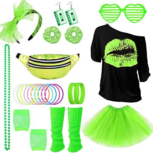Conjunto De Accesorios De Disfraz De Los Años 80 Para Mujere