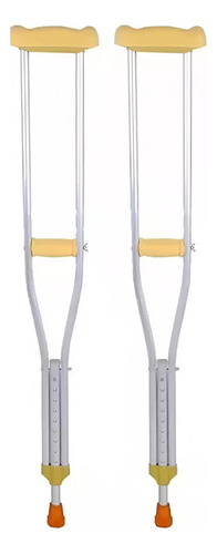 2 Baston Muletas Axilares De Aluminio Regulables Ortopedicas