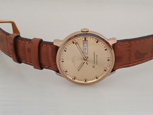 Mido, Ocean Star, Commander, 34 Mm. Marrom Dourado Dourado (Usado)