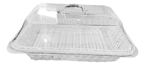 Cesta De Pan Tejida Con Tapa, Cesta De 40cmx30cmx15cm