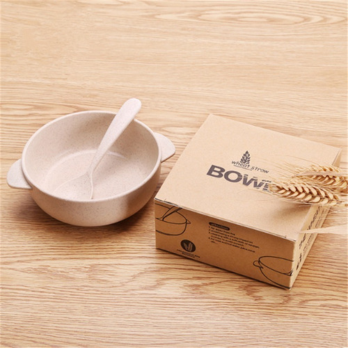 Imagen 1 de 4 de Plato Bowl + Cuchara De Fibra De Bambú Para Bebé Ecofriendly