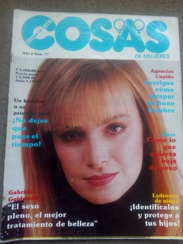 Gabriela Goldsmith En Revista Cosas De Mujeres Año-1990