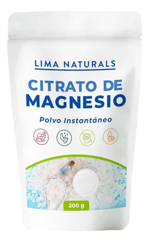 01 Doypack Citrato De Magnesio Lima Naturals 200 G