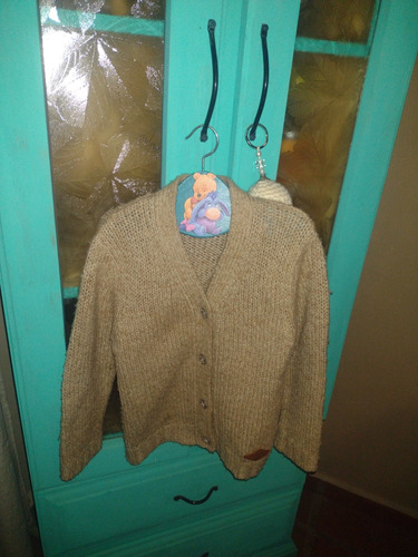 Campera Tejida Cardigan Niño/a Marca Mimo  Beige Talle 4