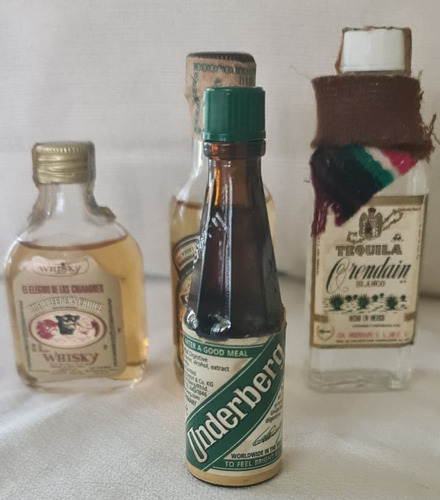 7 Antiguas Mini Botellitas De Licor Y Vino (Usado)