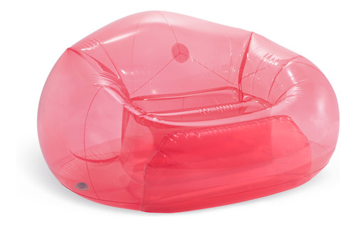 Sillon Inflable Rosado Transparente Intex 137x127x74cm 