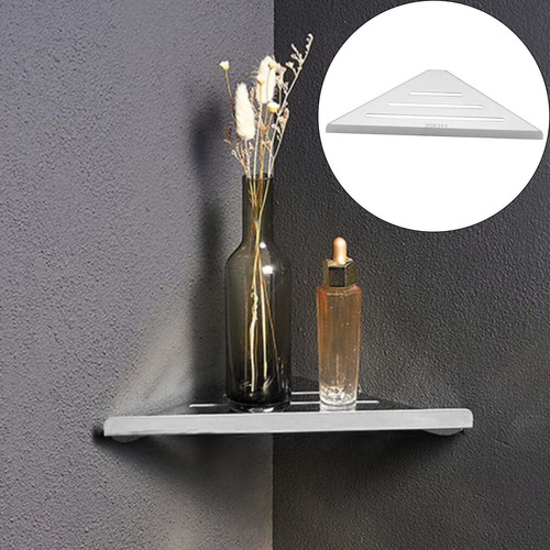 . Baño Triangular Ducha Estante Esquina Baño Plata