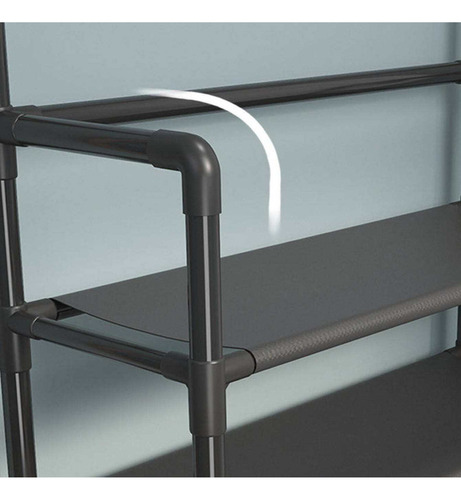 Zapateras Organizadores Con Percheros Multifuncional Rack Color Negro 4 Estantes