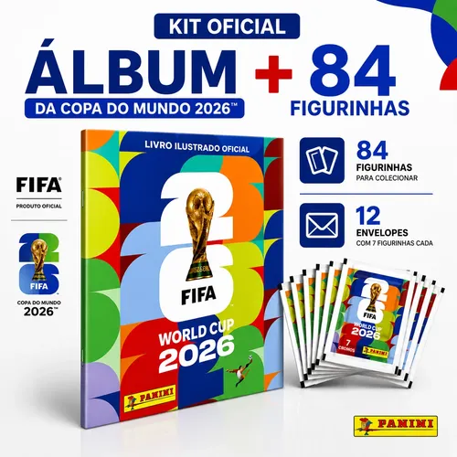 Kit Álbum Copa Do Mundo Fifa Oficial Panini + 84 Figurinhas