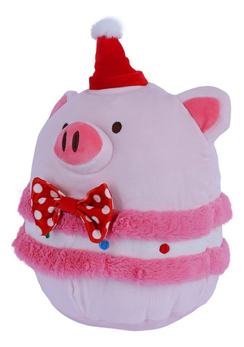 Miniso Peluche Cerdito Navideño Felpa Rosa 36x40 Cm