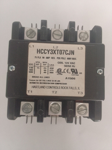 Contactor 3 Polos 75 Amp 110v Hartland Controls Rock 