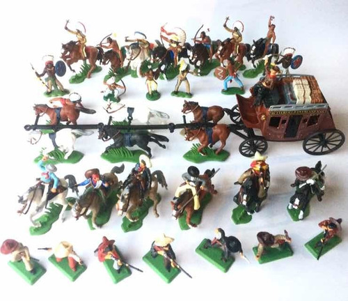 Indios Y Vaqueros Mega Set Soldaditos Pintados A Mano