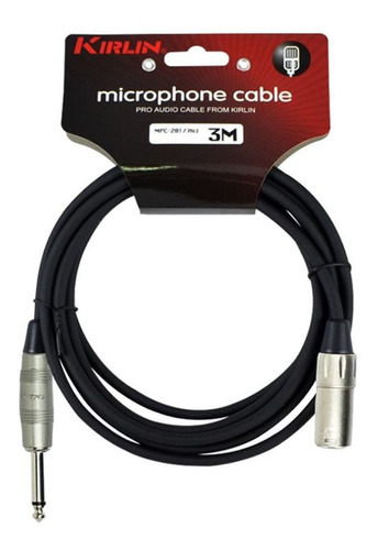 Imagen 1 de 3 de Cable Para Micrófono Kirlin 3 Mt (xlr Hembra/plug 6.3 Mono)
