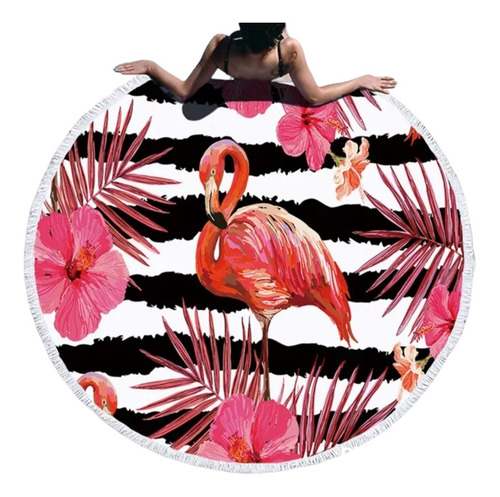 Toalla Poliéster Secado Ultra Rápido Mandala Flamingo Playa