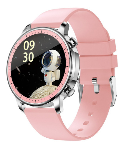 Smartwatch Colmi V V23 1.3" caja de  aleación  plateada, malla  rosa de  silicona y bisel  rosa de  aluminio con aleación de zinc
