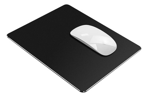 Hard Black Metal Aluminum Mouse Mat Medium 9.45x7.87 Inch