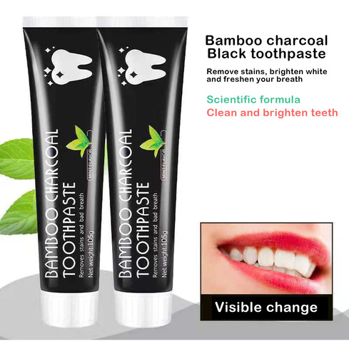 La Pasta De Dientes Negra Carbón Blanquea Los Dientes Y Elim