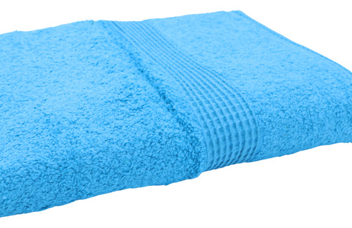 Juego 3 Toalla De Baño Grande Cuerpo Completo Algodón Suave Color Celeste Cuadros