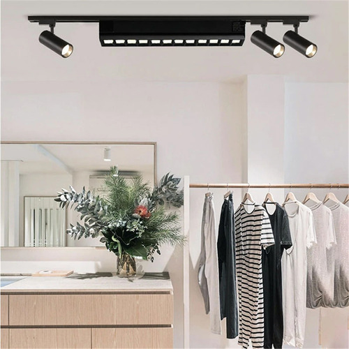 Spot Led Pontual Linear 40cm 35w Para Trilho Eletrificado Estrutura Preto 127/220V