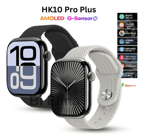Reloj Inteligente Serie 10 Nuevo 46mm Brújula Nfc 1gb Amoled Blanco Casual Blanco Plateado