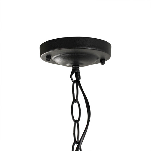 Pendente Colonial Externo Alumínio E Vidro Preto Pd2160