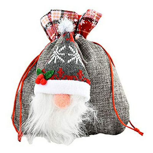 Bolsas Organza Santa Gnome - Adorables Bolsas Para Dulces Y 
