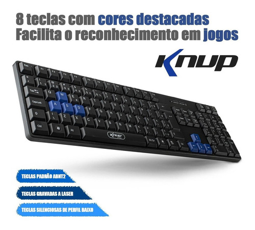 Teclado Knup Gamer Com Teclas Wasd Coloridas Usb Barato
