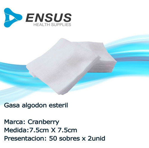 Gasa Algodón Estéril 7,5x7,5 Caja 50 Sobres X 2 Unid.