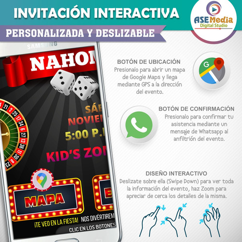 Invitación Digital Interactiva Cualquier Temática Botones
