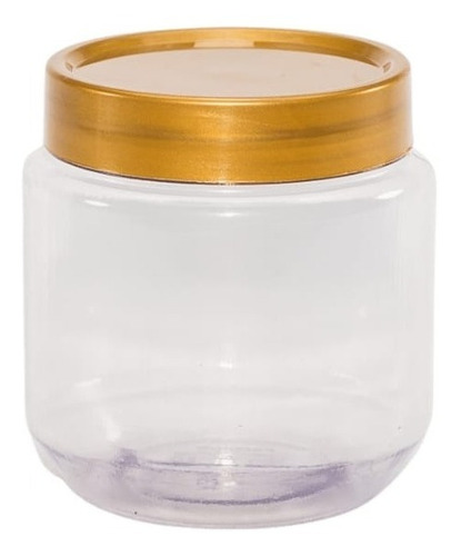 Pote Plástico 250ml C/ Tampa Rosca Variadas - 50 Unidades Cor Dourada