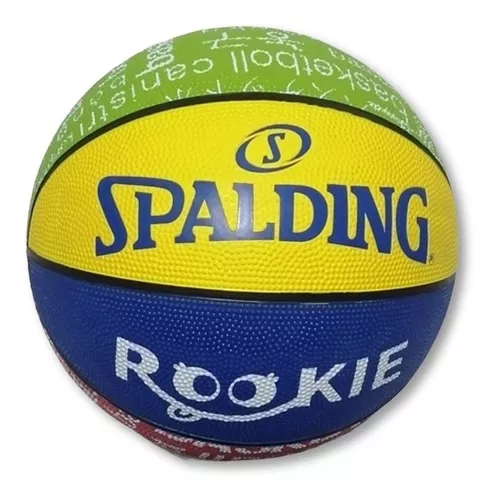 Bola basquete spalding rookie gear infantil verde azul amarelo e vermelho