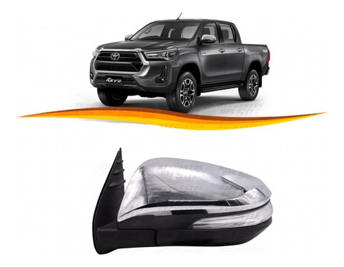 Espejo Izquierdo Hilux Revo 2015 2023 Electrico Luz Cromo