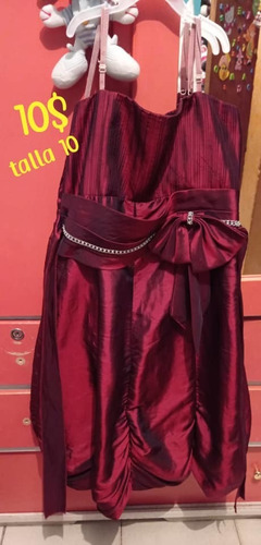 Vestido Vino Tinto Talla 10 En Buen Estado