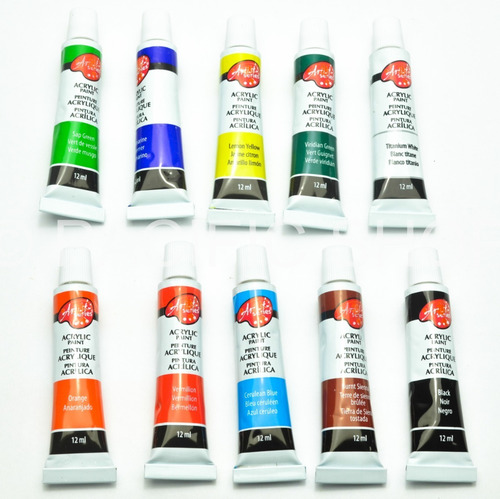 Imagen 5 de 6 de Pintura Acrilica 10 Unidades Calidad Profesional 12ml C/u