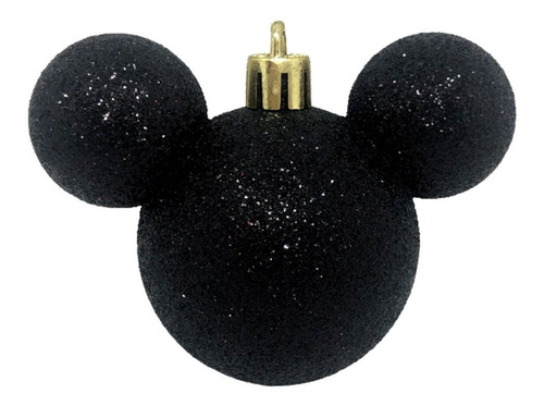 Imagem 4 de 4 de 03 Bolas Enfeite Árvore Natal Mickey Preto Original Disney