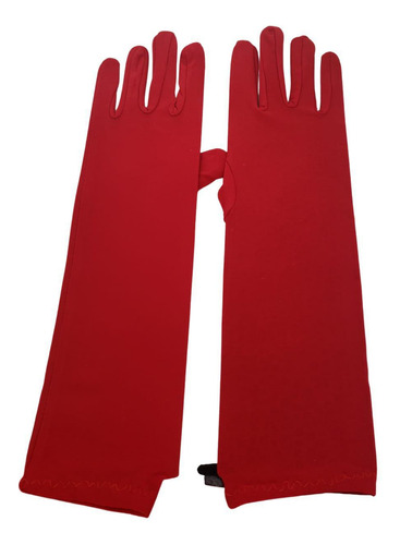 Luvas Vermelha Comprida 30cm Fantasia- Par