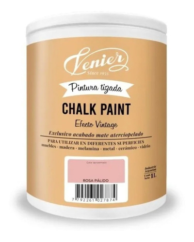 Chalk Paint Venier Pintura Tizada Vintage 8 Colores 1 Litro