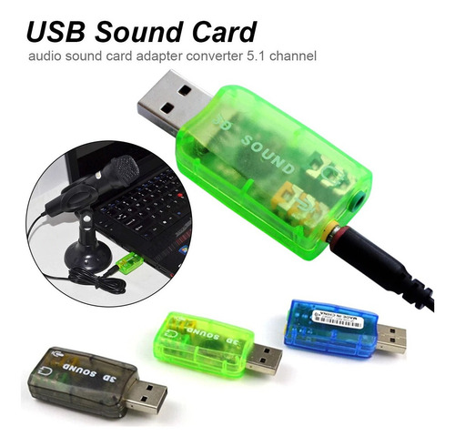 Tarjeta De Sonido Externa Usb 2.0 Pc Virtual Dj 3d 7.1 Canal