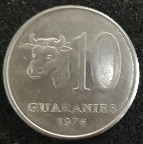 Moeda 10 Guaranies Ano 1976 Paraguai