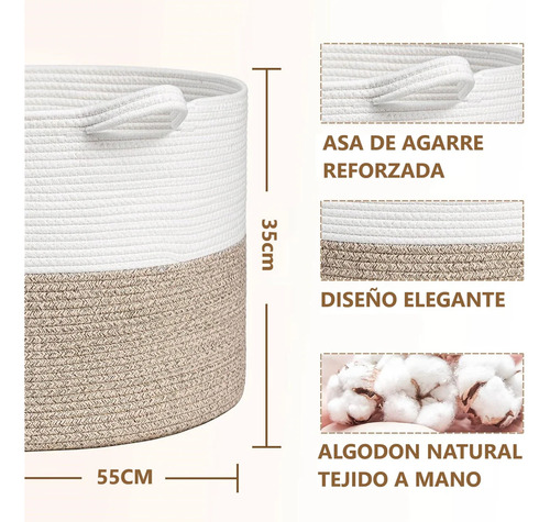 Pack 2 Canastos Ropa Cesta Para Juguetes Organizador Con Asa Rosa/blanco