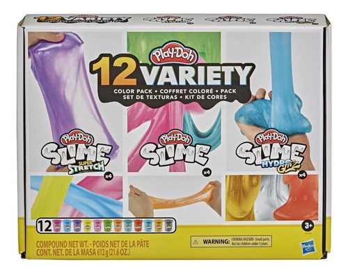 Imagen 4 de 4 de Play Doh Slime; Super Stretch, Y Hydroglitz 12 Colores